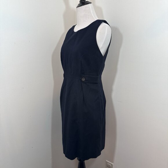 J. Crew Sheath Dress Size 4 Petite Cotton Retro Pinafore Button Waist Twill - Picture 5 of 11